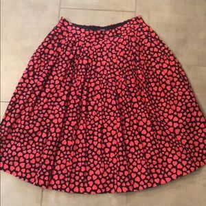 J Crew heart skirt + pockets